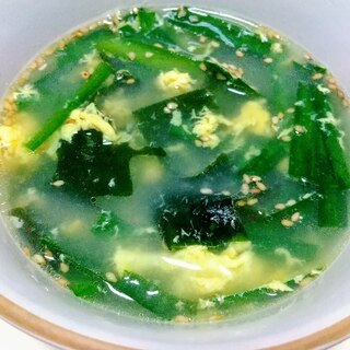 わかめニラ卵の中華スープ